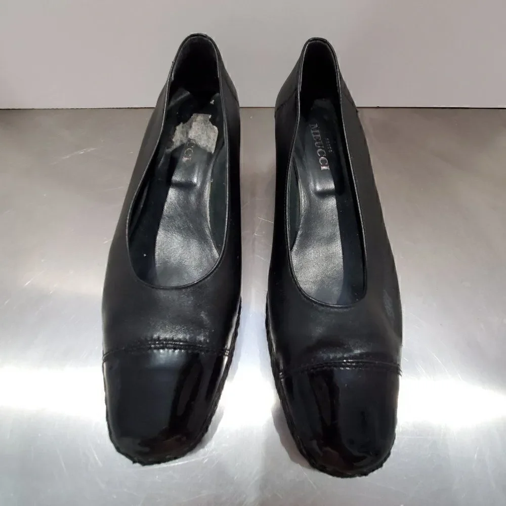 Sesto Meucci Black Espadrille Wedge 8 M